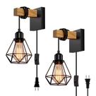 Conjunto de 2 Arandelas Rústicas Vintage Plug-in Foucasal