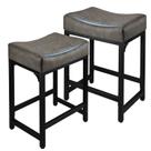 Conjunto de 2 bancos de bar FLYZC com altura de balcão de 24 cm com assento de selim