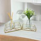 Conjunto de 2 Bandejas Decorativa para Objetos Mesa Enfeite Cantinho do Café Multiuso Marmorizada