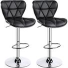 Conjunto de 2 Banquetas Ajustáveis de Couro PU Giratórias Yaheetech