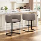 Conjunto de 2 banquetas altas VATROS 26" em tecido linho