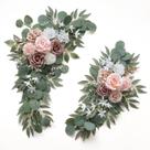 Conjunto de 2 brindes artificiais Dusty Rose Flowers para casamento Conjunto de 2 brindes artificiais Dusty Rose Flowers para casamento