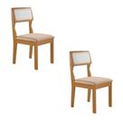 Conjunto de 2 Cadeiras Agata Retrô com Estofado em Linho Conjunto de 2 Cadeiras Agata Retrô com Estofado em Linho