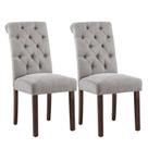 Conjunto de 2 Cadeiras COLAMY Parsons Estofadas Capitone Cinza
