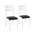 Conjunto de 2 cadeiras cozinha jogo sala jantar ciplafe luna tubo branco assento estofado