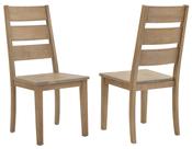 Conjunto de 2 cadeiras de jantar Crosley Furniture Joanna Modern Farmhouse Ladder Back Wood, marrom rústico