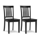 Conjunto de 2 Cadeiras de Jantar de Madeira COLAMY, Cadeiras de Cozinha e Sala de Jantar em Madeira Maciça de Borracha, Encosto Alto com Espetos Estilo Windsor, Cadeiras Modernas para Mesa de Jantar, Protetores Antiderrapantes, Móveis Minimalistas para Casa, Preto