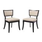 Conjunto de 2 Cadeiras de Jantar Modway Pristine em Madeira Maciça Bege