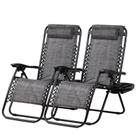 Conjunto de 2 cadeiras de pátio reclináveis relaxantes Nazhura Steel Mesh