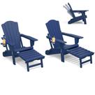 Conjunto de 2 Cadeiras Dobráveis Adirondack THOEOE para Área Externa
