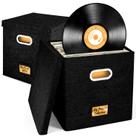 Conjunto de 2 caixas de armazenamento de discos de vinil Stock Your Home com mais de 50 álbuns