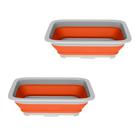 Conjunto de 2 caixas de lavagem multiuso, bacias de 10 litros Wakeman Orange