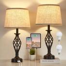 Conjunto de 2 candeeiros de mesa EJIAXIN com portas USB C+A 120V