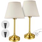 Conjunto de 2 candeeiros de mesa LEDIKON Gold, controle de toque, reguláveis