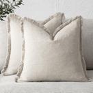 Conjunto de 2 capas de almofada Findtower Linen Fringe, 65x65cm Conjunto de 2 capas de almofada Findtower Linen Fringe, 65x65cm