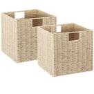 Conjunto de 2 cestas de armazenamento: Vagusicc Wicker, tecido à mão, 9 cm, bege Conjunto de 2 cestas de armazenamento: Vagusicc Wicker, tecido à mão, 9 cm, bege