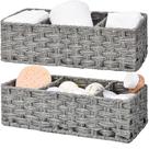 Conjunto de 2 cestos de vime para banheiro GRANNY SAYS, cinza