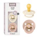 Conjunto de 2 Chupetas BIBS Colour de Borracha Natural 0+ Meses