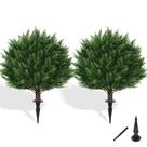 Conjunto de 2 ciprestes artificiais Topiary Tree Grooy Cypress com espiga de solo