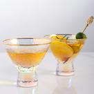 Conjunto de 2 copos de martini sem haste Lysenn com aro dourado de 230 ml