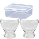 Conjunto de 2 copos para lavagem ocular de vidro com estojo de armazenamento Boyizupha
