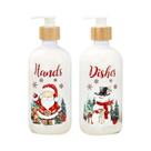 Conjunto De 2 Dispensadores De Sabão Em Forma De Gnomos De Natal Com Bandeja Para Decoração De