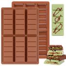 Conjunto de 2 em silicone antiaderente Chocolate Bar Mold Fimary