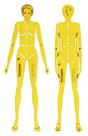 Conjunto de 2 Estênceis de Figura Feminina Humana Frente e Costas para Proporção e Esboço - Traceease Conjunto de 2 Estênceis de Figura Feminina Humana Frente e Costas para Proporção e Esboço - Traceease