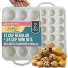 Conjunto de 2 Formas de Silicone para Muffins Bake Boss Antiaderente, Livre de BPA