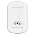 Conjunto de 2 Interruptor Simples 16a-250 Volts E 1 Tomada 2p+t 10a-250 Volts Blanc Mais 11339294