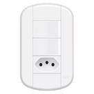 Conjunto de 2 Interruptor Simples 16A/250 Volts e 1 Tomada 2P+T 20A/250 Volts Blanc Mais - 11339304 - FAME