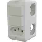 Conjunto de 2 Interruptores Paralelos + Tomada Poliwetzel PVC - E017212025 - WETZEL Conjunto de 2 Interruptores Paralelos + Tomada Poliwetzel PVC - E017212025 - WETZEL