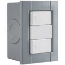 Conjunto De 2 Interruptores Simples Tramontina Liz Branco 10 A 250 V Com Acabamento Brilhante