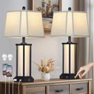 Conjunto de 2 Luminárias de Mesa Vintage Cinkeda 68 cm com USB e Tomada