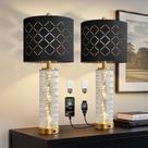 Conjunto de 2 Luminárias Modernas Oneach 70 cm Douradas com USB A+C