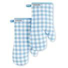 Conjunto de 2 luvas de forno KitchenAid Gingham Blue Velvet Cotton
