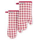 Conjunto de 2 luvas de forno KitchenAid Gingham Passion Red Cotton