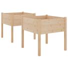 Conjunto de 2 Macetas para Jardín vidaXL de Madera Maciza de Pino 70x70x70 cm Conjunto de 2 Macetas para Jardín vidaXL de Madera Maciza de Pino 70x70x70 cm