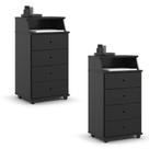 Conjunto de 2 Mesa de Cabeceira Luxo II New com 4 Gavetas
