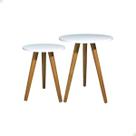 Conjunto de 2 Mesinhas Canto Lateral Retro Pé Palito Decoração Sala Quarto