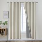 Conjunto de 2 painéis Blackout Curtains Joydeco Light Beige 183 cm