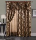 Conjunto de 2 painéis Curtain GLORY RUGS Jacquard Luxury Window marrom 140x213cm