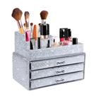 Conjunto de 2 peças com gaveta para organizadores de maquiagem Bling Diamond KEYPOWER