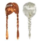 Conjunto de 2 peças de peruca de cosplay, fantasia de festa de anime Elsa Anna, 60 cm
