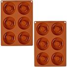 Conjunto de 2 peças de silicone antiaderente Donut Pans Wilton de qualidade alimentar