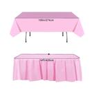 Conjunto De 2 Peças De Toalha De Mesa Retangular Descartável Rosa Para Aniversário, Casamento, Chás Conjunto De 2 Peças De Toalha De Mesa Retangular Descartável Rosa Para Aniversário, Casamento, Chás