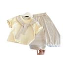 Conjunto De 2 Peças Listradas De Verão Para Meninas, Camiseta De Manga Curta E Calças, Conjunto Conjunto De 2 Peças Listradas De Verão Para Meninas, Camiseta De Manga Curta E Calças, Conjunto