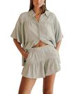 Conjunto de 2 peças Outfit Qiaomai: camisa de verão com babados e shorts