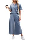 Conjunto de 2 peças para lounge, bronzeamento feminino, cinza, azul, tamanho GG