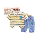Conjunto De 2 Peças Para Meninos: Camiseta De Algodão Com Estampa De Dinossauro E Calções, Roupa Conjunto De 2 Peças Para Meninos: Camiseta De Algodão Com Estampa De Dinossauro E Calções, Roupa